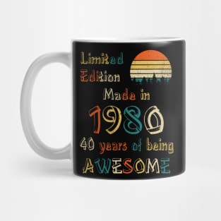 Vintage 1980 Made in 1980 40th Birthday Mug